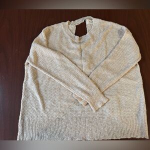 Cozy Oatmeal Knit Women's Sweater with Crossback